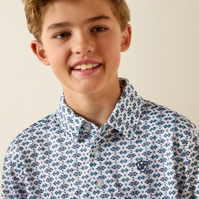 Ariat Boy's All Over Print Polo