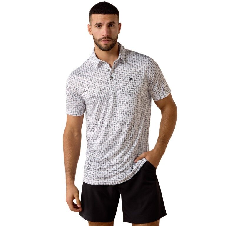 Ariat Men's Fitted All Over Print Polo