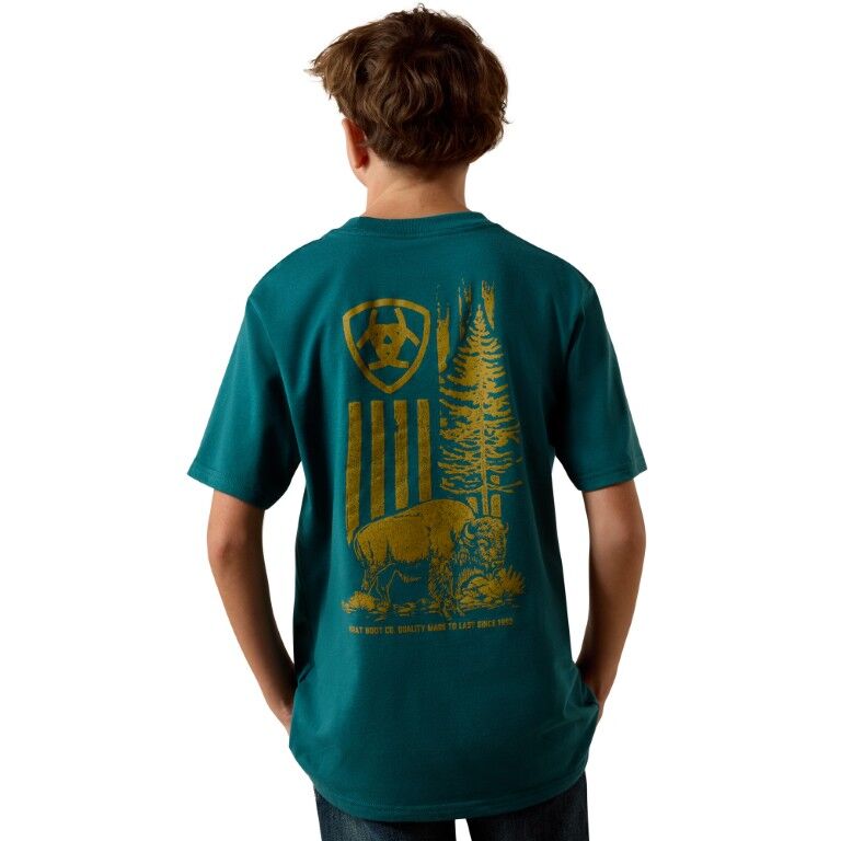 Ariat Boy's Bison Wander Flag T-Shirt