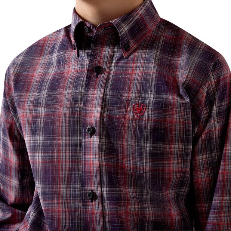 Ariat Boy's Crimson Travelers Blaze Classic Long Sleeve Shirt