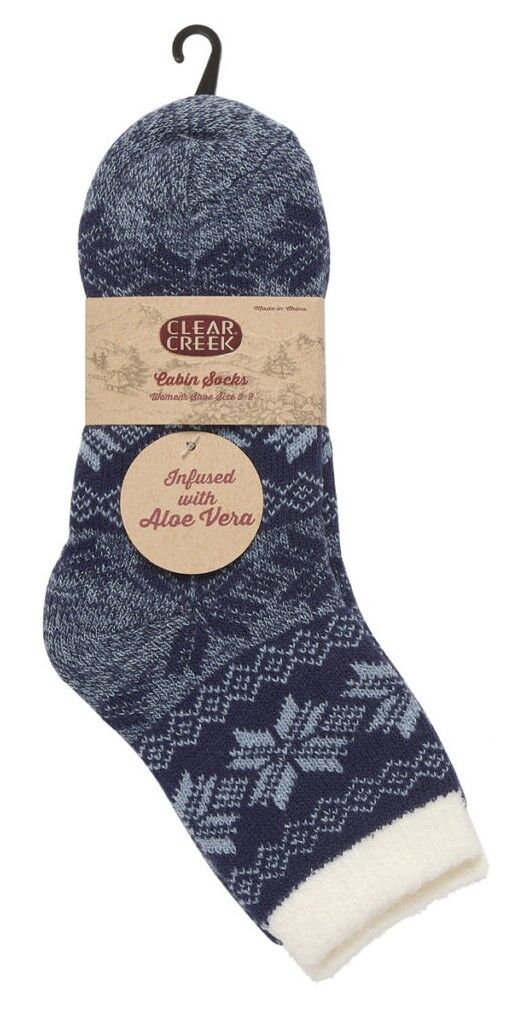 Clear Creek Women's Cabin Socks in Marshmallow Snowflake