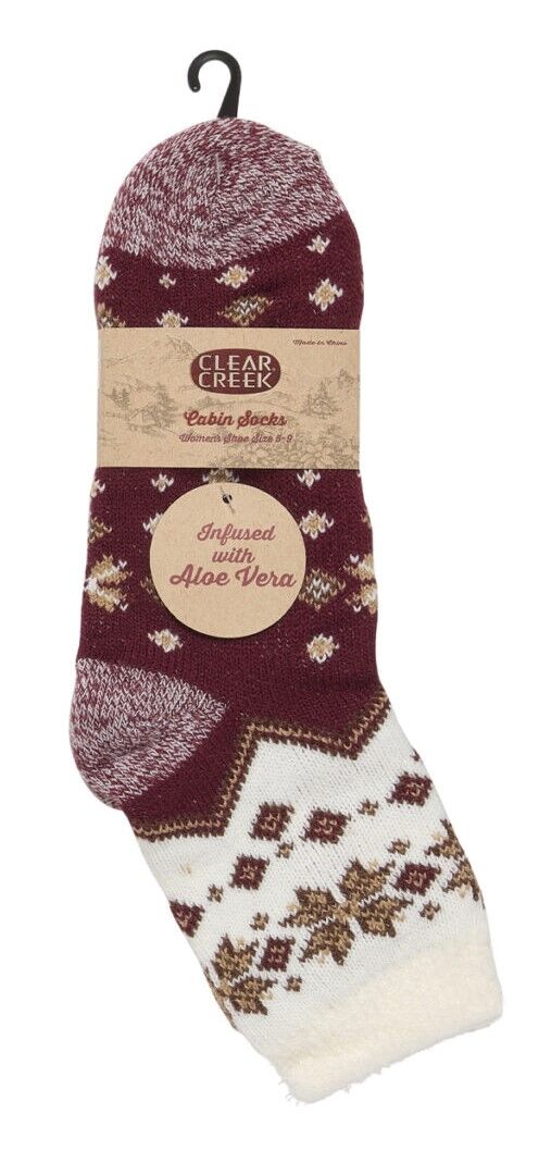 Clear Creek Women's Cabin Socks in Marshmallow Snowflake
