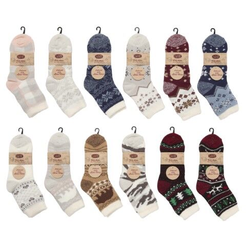 Clear Creek Women's Cabin Socks in Marshmallow Snowflake