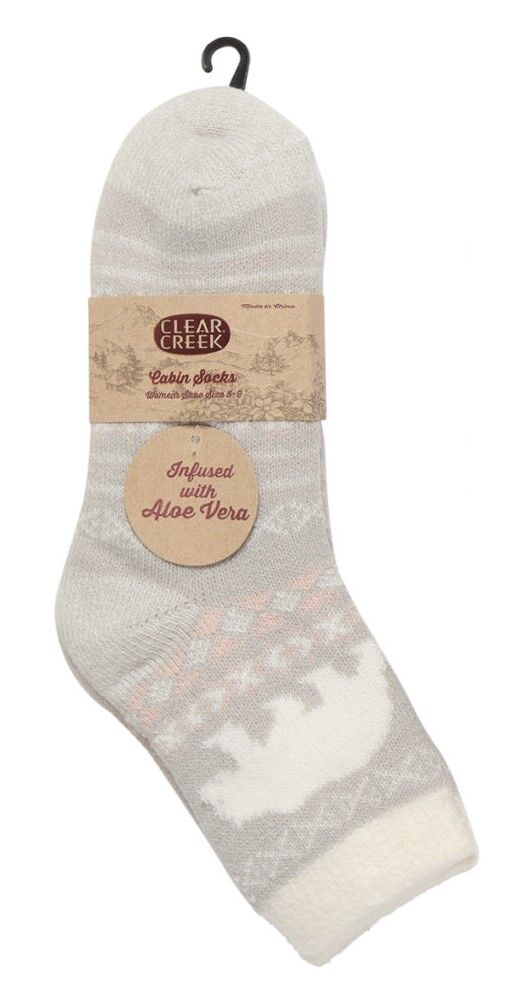 Clear Creek Women's Cabin Socks in Marshmallow Snowflake