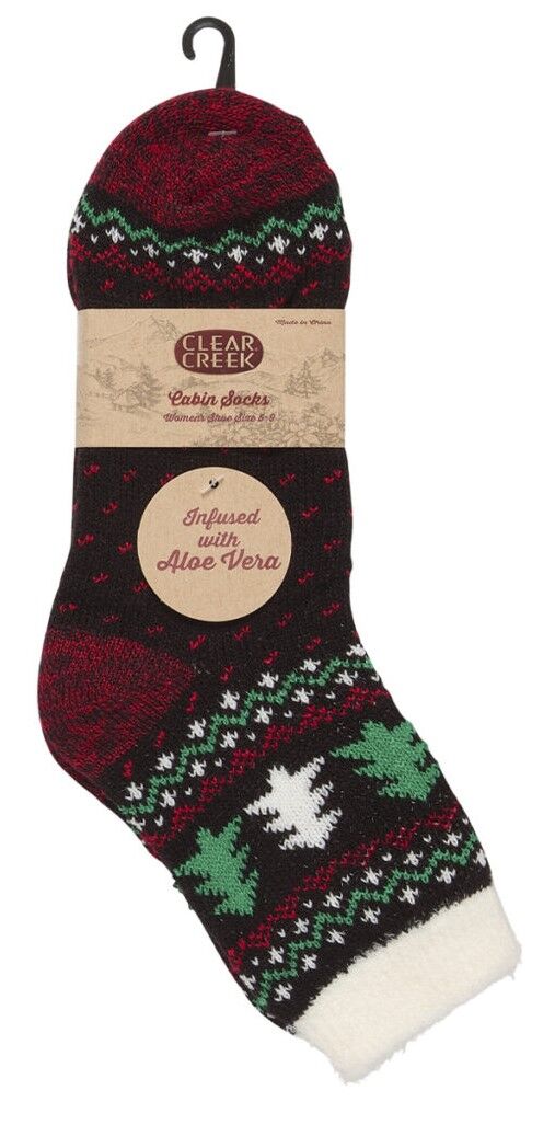 Clear Creek Women's Cabin Socks in Marshmallow Snowflake