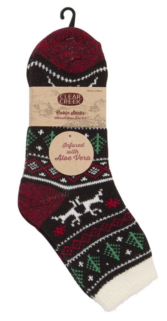 Clear Creek Women's Cabin Socks in Marshmallow Snowflake