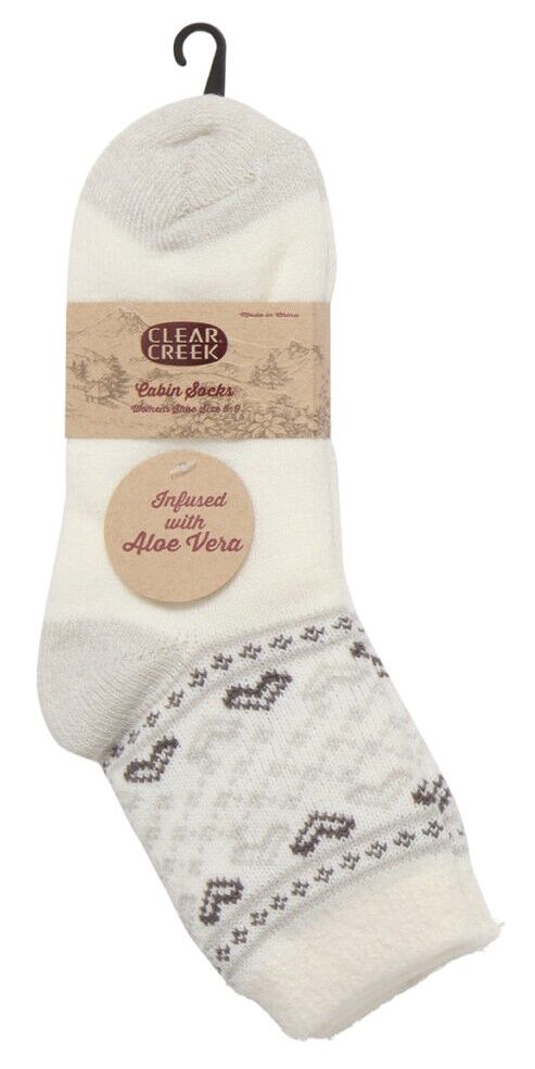 Clear Creek Women's Cabin Socks in Marshmallow Snowflake