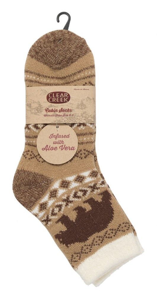Clear Creek Women's Cabin Socks in Marshmallow Snowflake