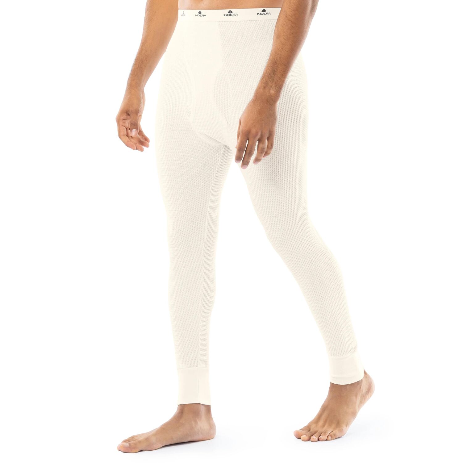 Indera Mills Men's Traditional John Top And Bottom Set in Natural