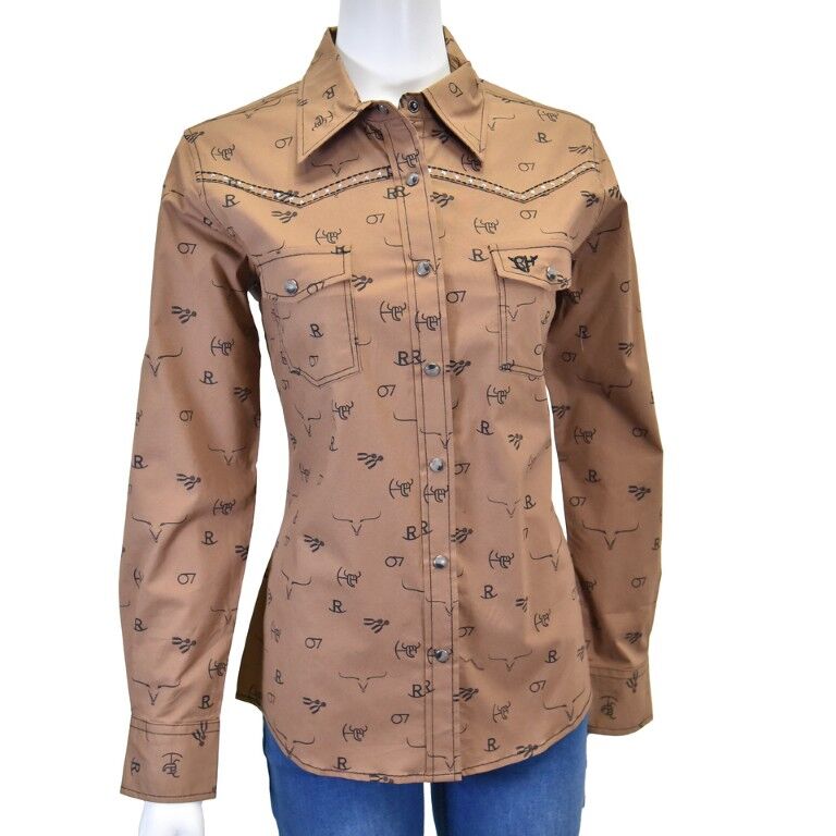 Cowboy Hardware Women's Branding Iron Long Sleeve Snap Shirt