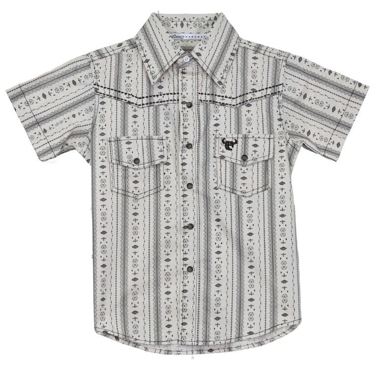 Cowboy Hardware Boy's Vertical Aztec Short Sleeve Button Up Shirt