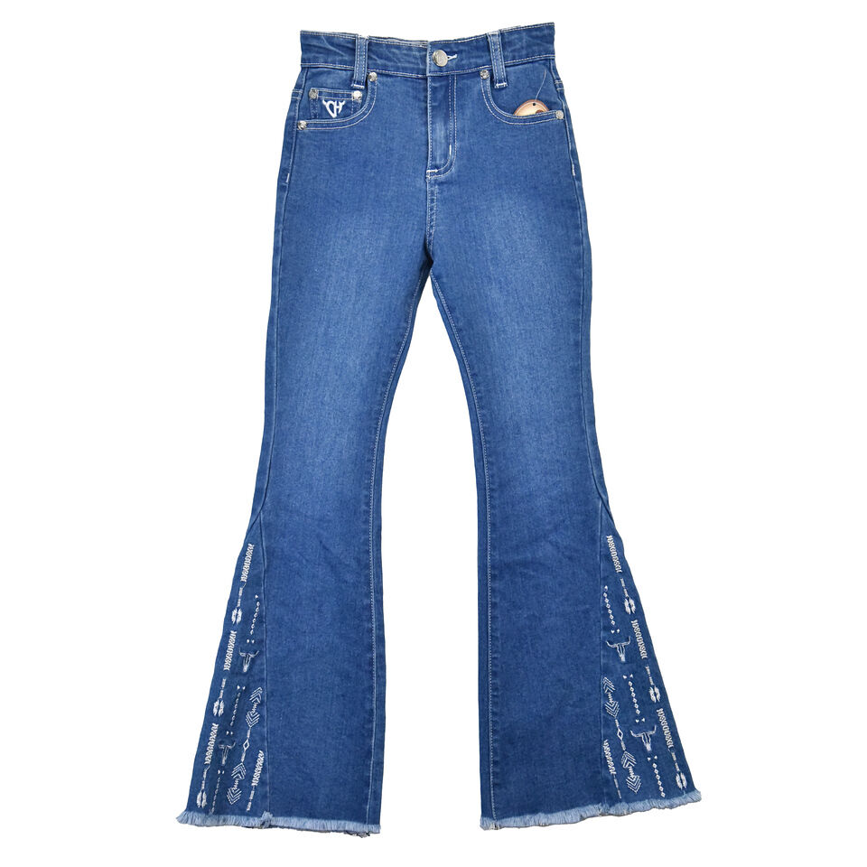 Cowboy Hardware Girl's Skull Flare Jean