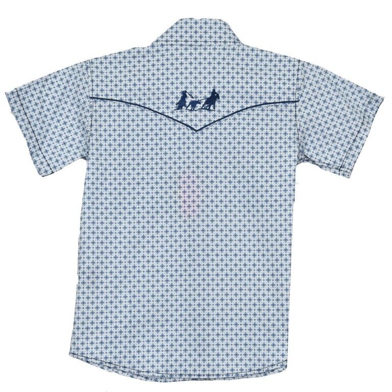 Cowboy Hardware Toddler Boy's Diamond Floral Print Short Sleeve Button Up Shirt