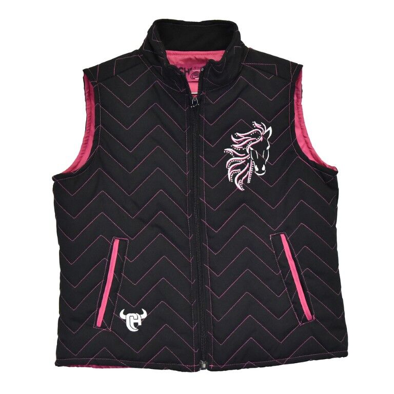 Cowboy Hardware Toddler Girl's Horse Quilted Vest