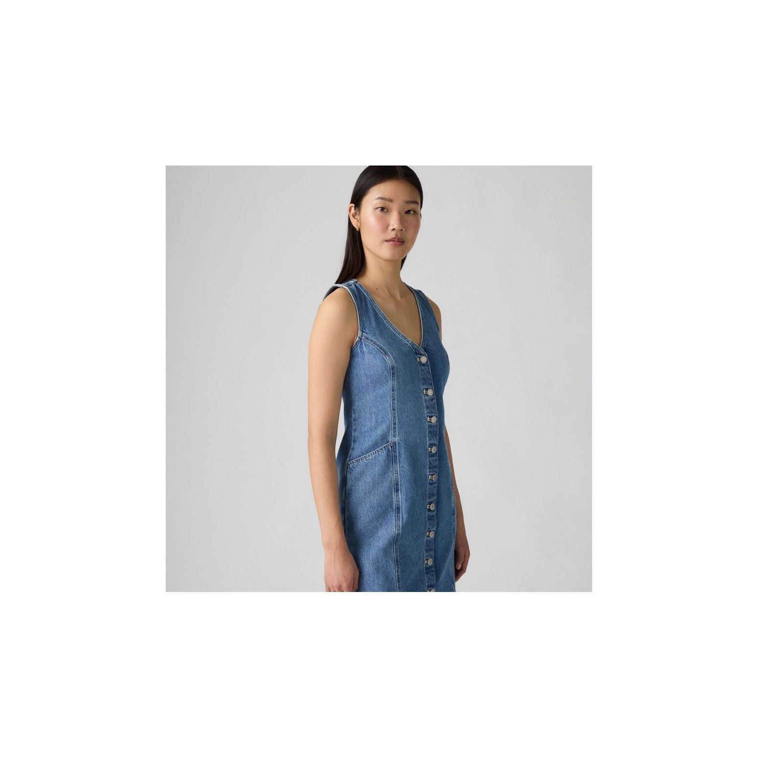 women's vianna denim button-front vest dress Murdoch's Levi's
