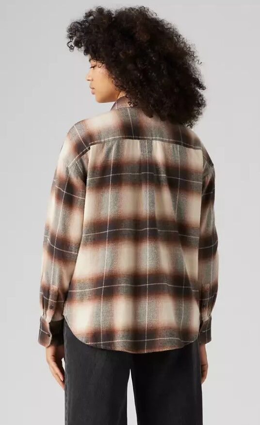 Levi's Women's Henri Flannel Shirt in Celine Plaid Cement