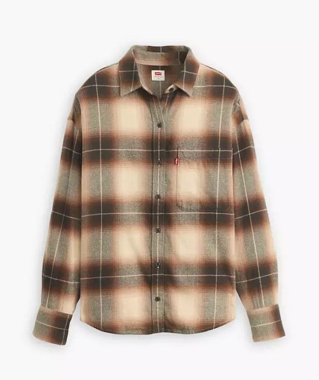 Levi's Women's Henri Flannel Shirt in Celine Plaid Cement