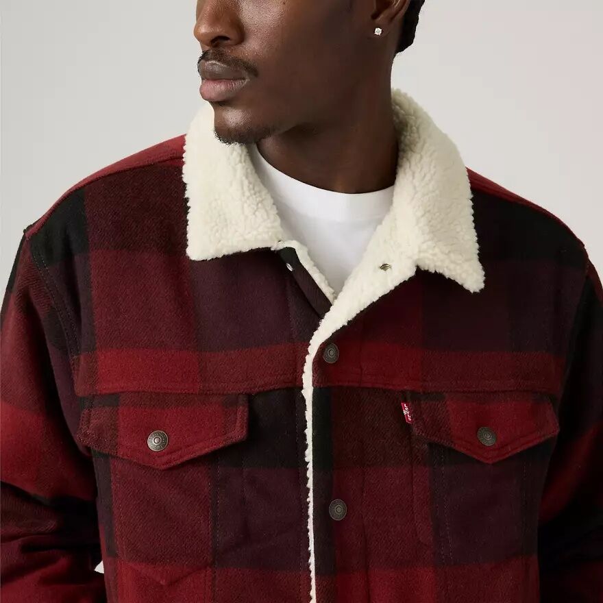 Levi's Men's Relaxed Fit Plaid Trucker Jacket