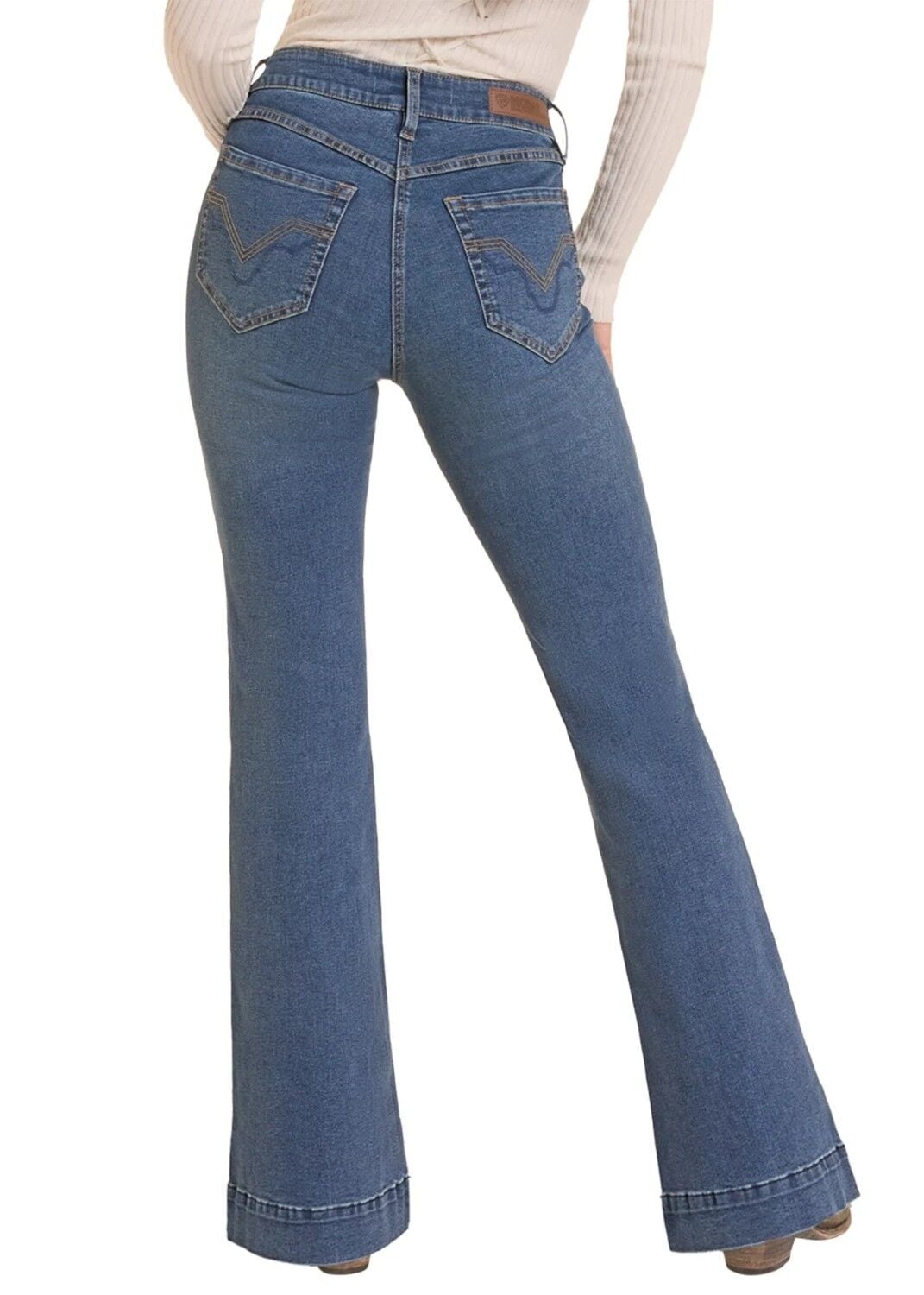 Rock & Roll Denim Women's Sculpted Medium High Rise Trouser Jeans