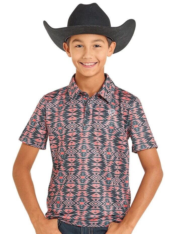 Rock & Roll Denim Boy's Aztec Tiger Polo