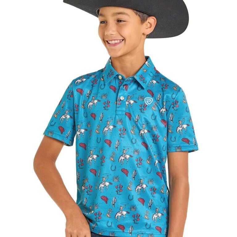 Rock & Roll Denim Boy's Conversational Polo