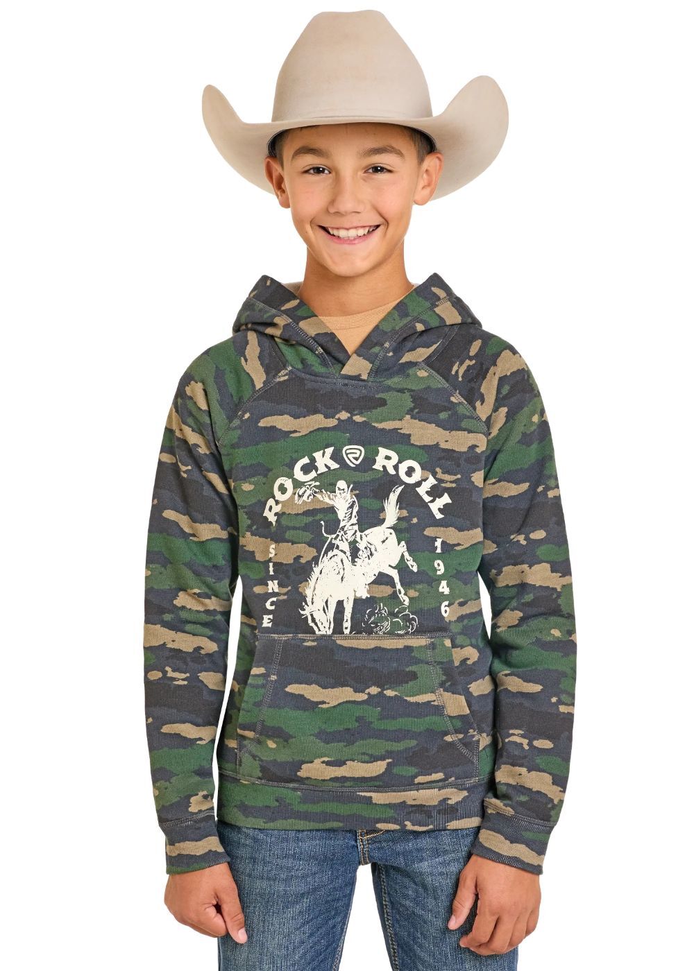 Rock & Roll Denim Boy's Cowboy Graphic Hoodie