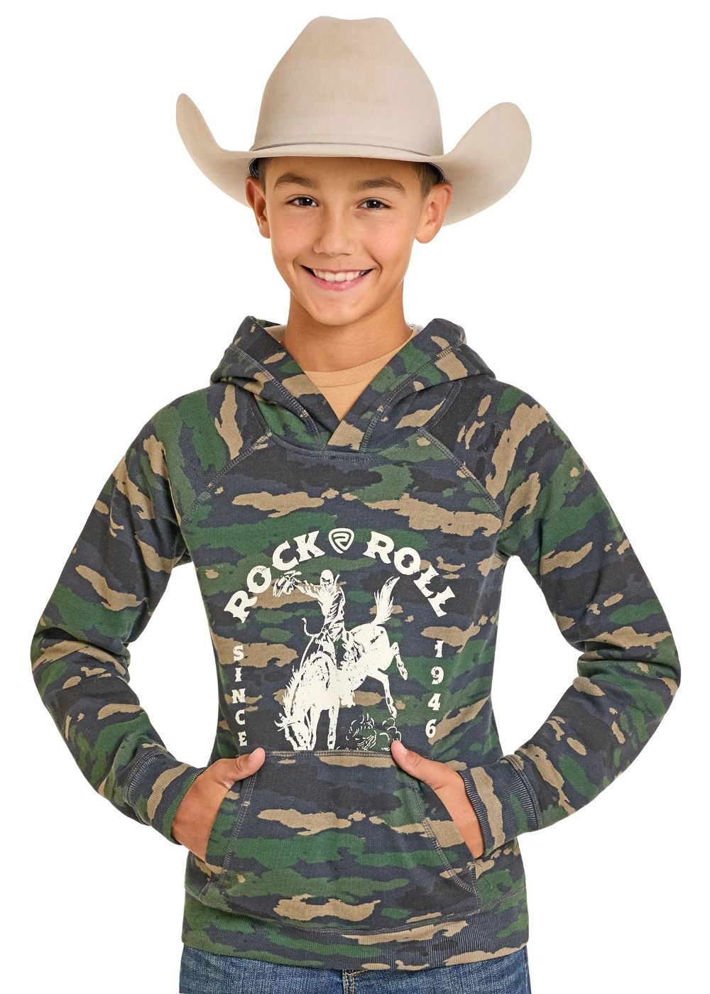 Rock & Roll Denim Boy's Cowboy Graphic Hoodie