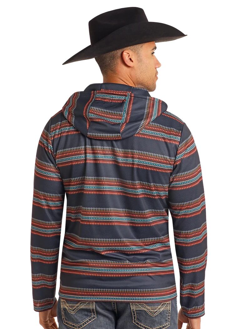 Rock & Roll Denim Men's Striped Performance Hoodie 