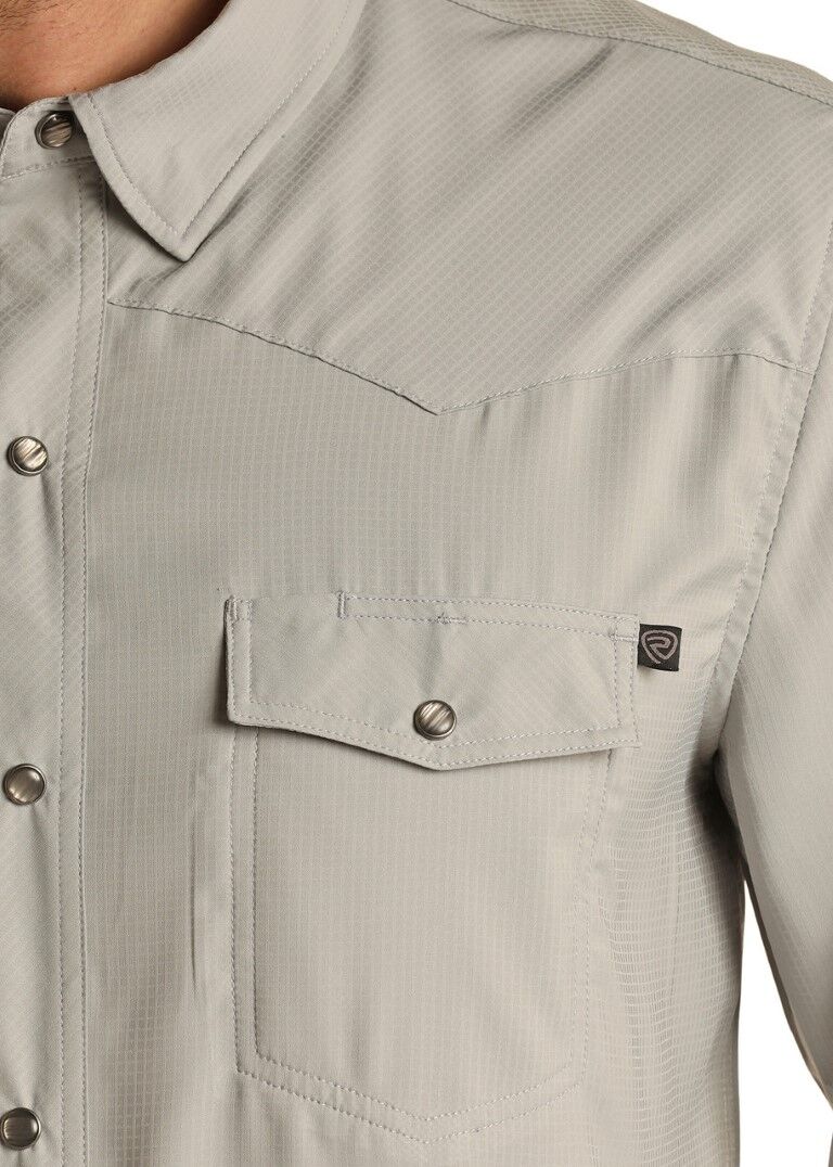 Rock & Roll Denim Men's Tek Western Long Sleeve Snap Shirt