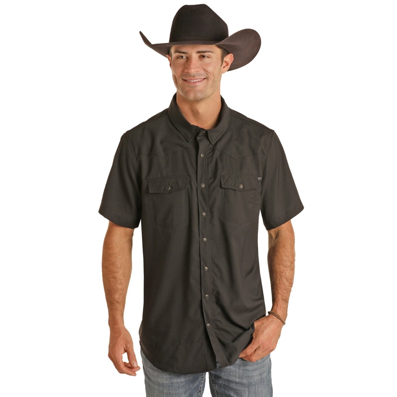 Rock & Roll Denim Men's Tek Western Ripstop Snap Shirt