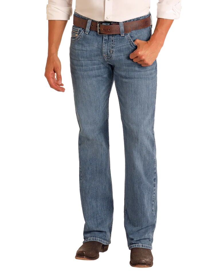 Rock & Roll Denim Men's Regular Fit Two-Tone Stackable Bootcut Jeans