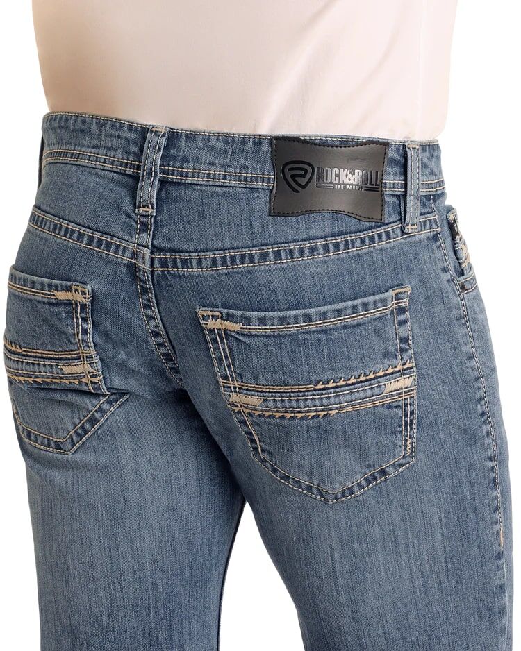 Rock & Roll Denim Men's Regular Fit Two-Tone Stackable Bootcut Jeans