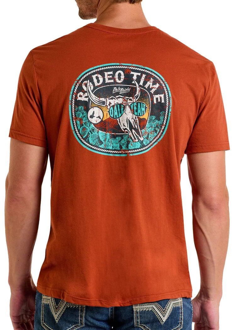 Rock & Roll Denim Men's Dale Brisby Rodeo Time Skull Graphic T-Shirt