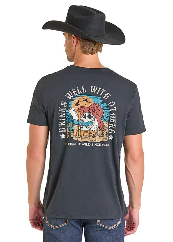 Rock & Roll Denim Men's Drinking Buddies Skull Graphic T-Shirt