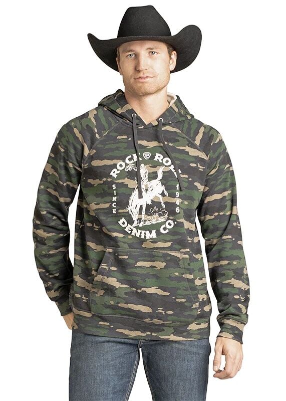 Rock & Roll Denim Men's Cowboy Camo Graphic Hoodie