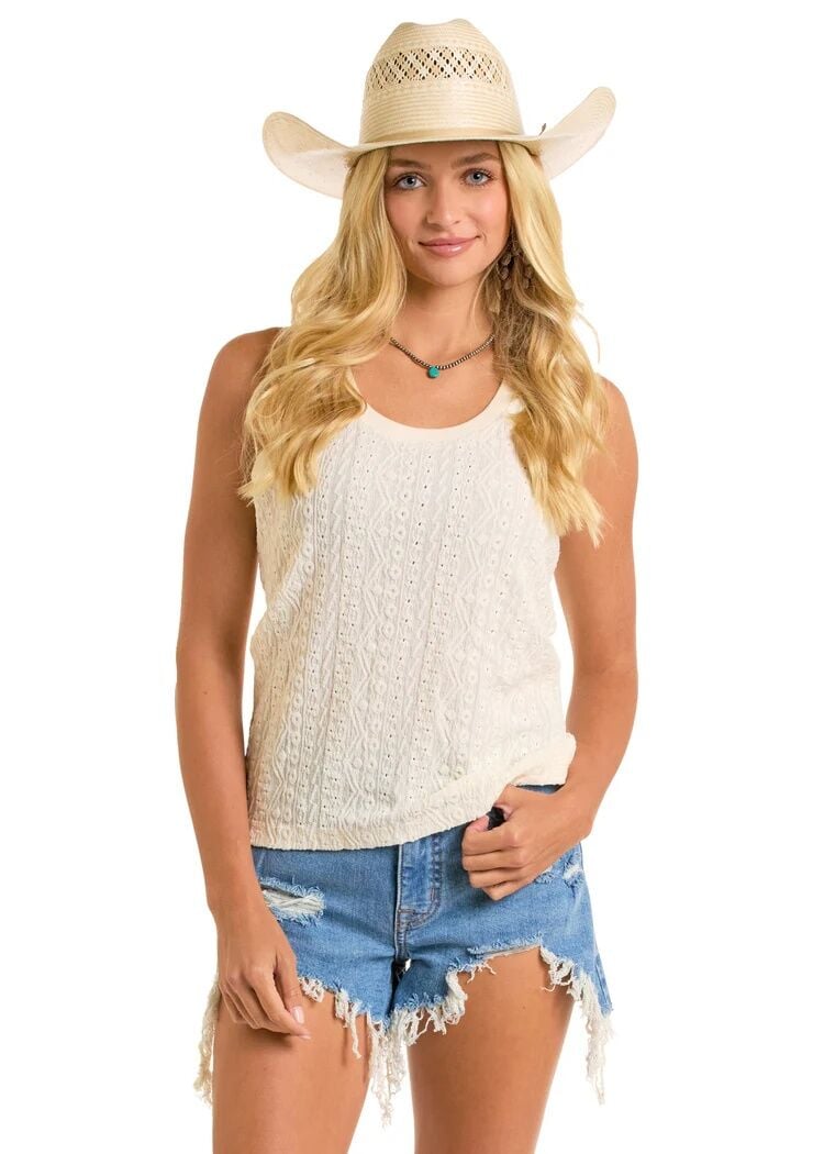 Rock & Roll Denim Women's Raised Knit Tank Top