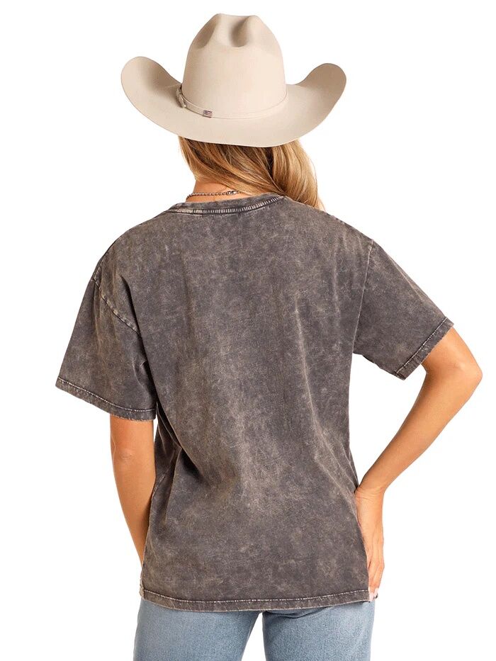 Rock & Roll Denim Women's Oversized Graphic T-Shirt With Studs