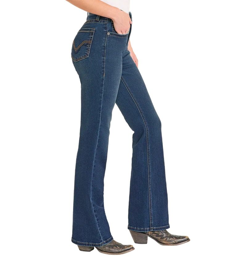 Rock & Roll Denim Women's High Rise Signature Embroidered Bootcut Jeans