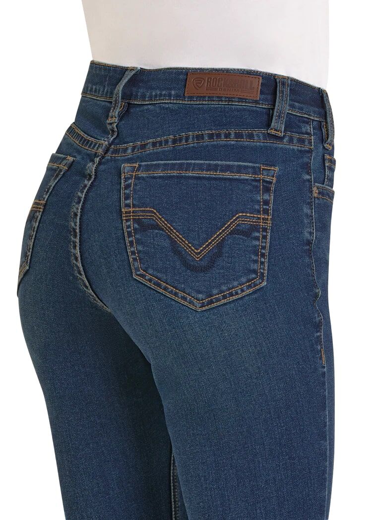 Rock & Roll Denim Women's High Rise Signature Embroidered Bootcut Jeans