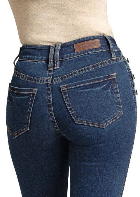 Rock & Roll Denim Women's High Rise Side Pocket Button Bootcut Jeans