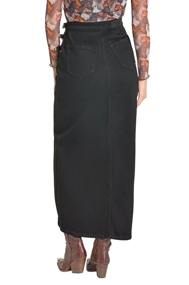 Rock & Roll Denim Women's Buckle Denim Maxi Skirt