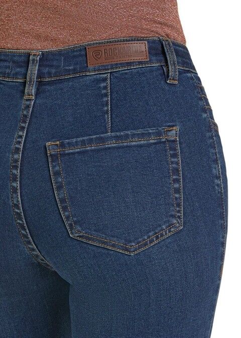 Rock & Roll Denim Women's High Rise Front Pocket Flare Jeans