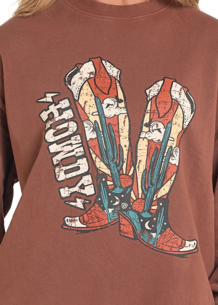 Rock & Roll Denim Women's Howdy Oversized Sweatshirt