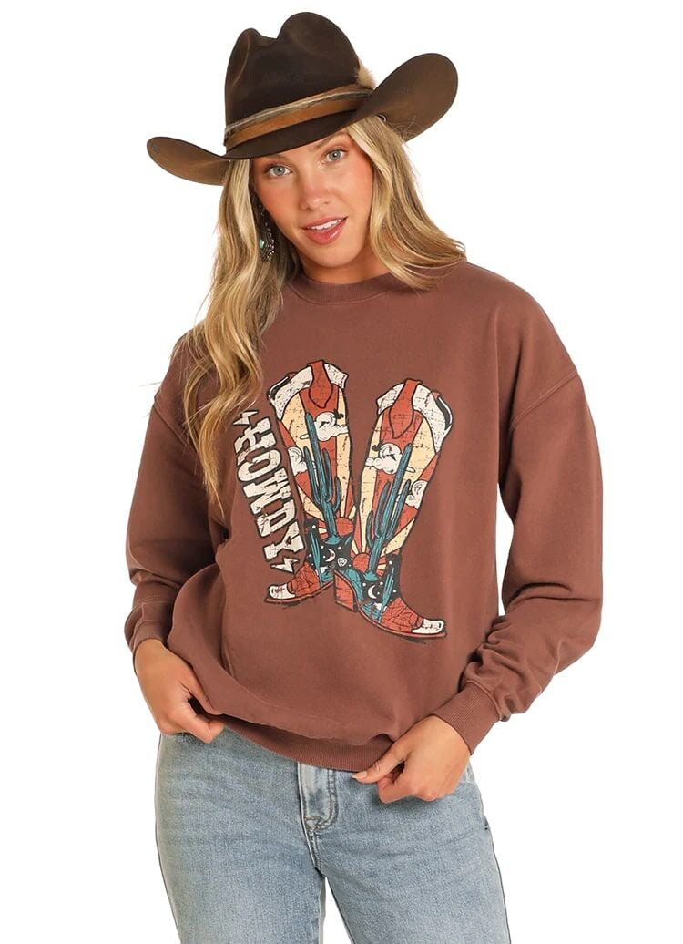 Rock & Roll Denim Women's Howdy Oversized Sweatshirt