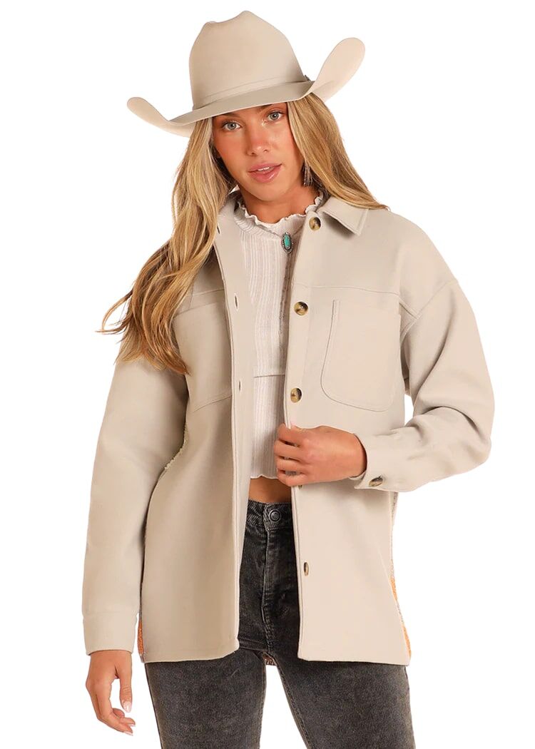 Rock & Roll Denim Women's Aztec Knit Shirt Jacket