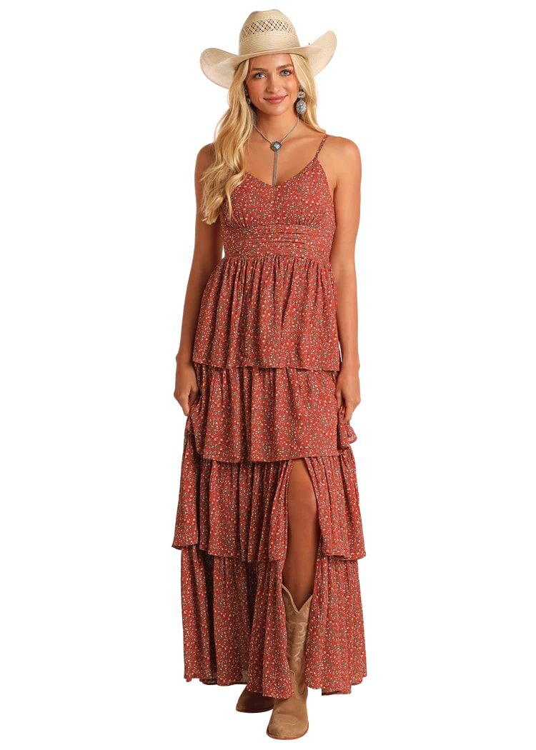 Rock & Roll Denim Women's Tiered Maxi Dress