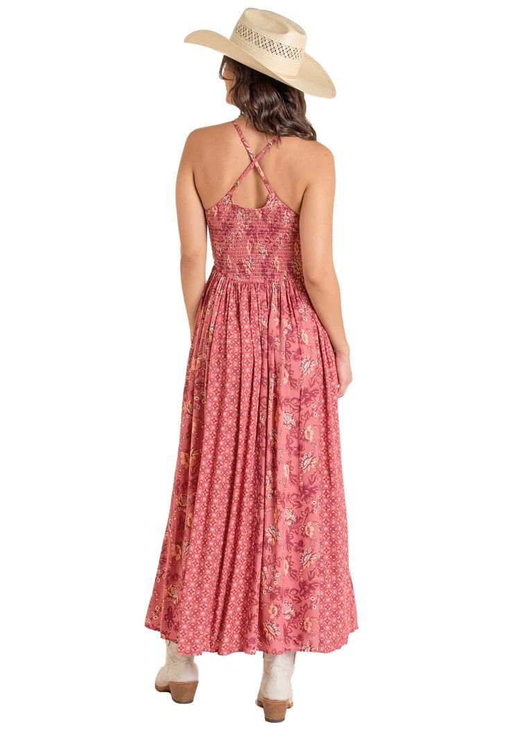 Rock & Roll Denim Women's Mixed Print Maxi Dress