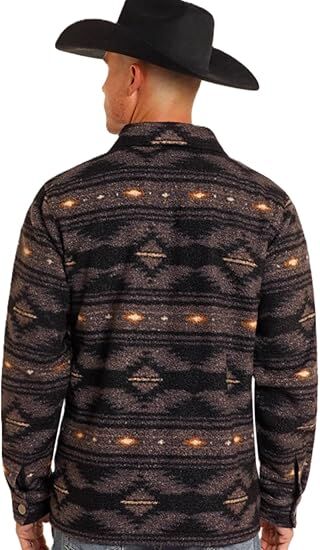 Powder River Men's Aztec Border Berber Jacket