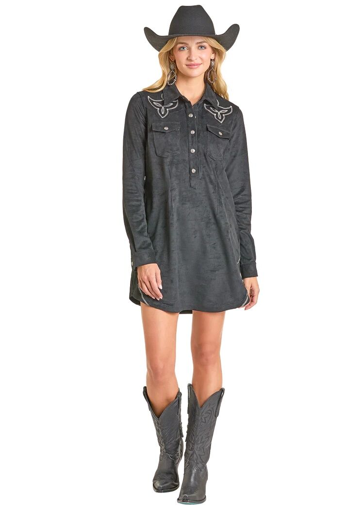 Panhandle Slim Women's Microsuede Henley Shirt Dress