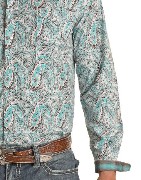 Panhandle Slim Men's Rough Stock Large Paisley Long Sleeve Snap Shirt